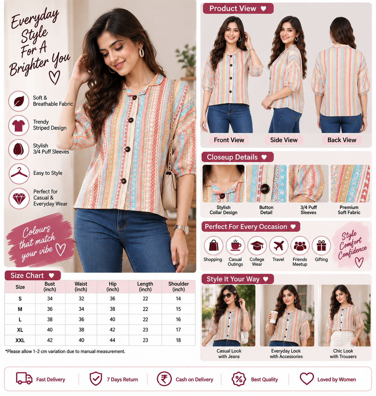 Women's Printed Casual Designer Shirt