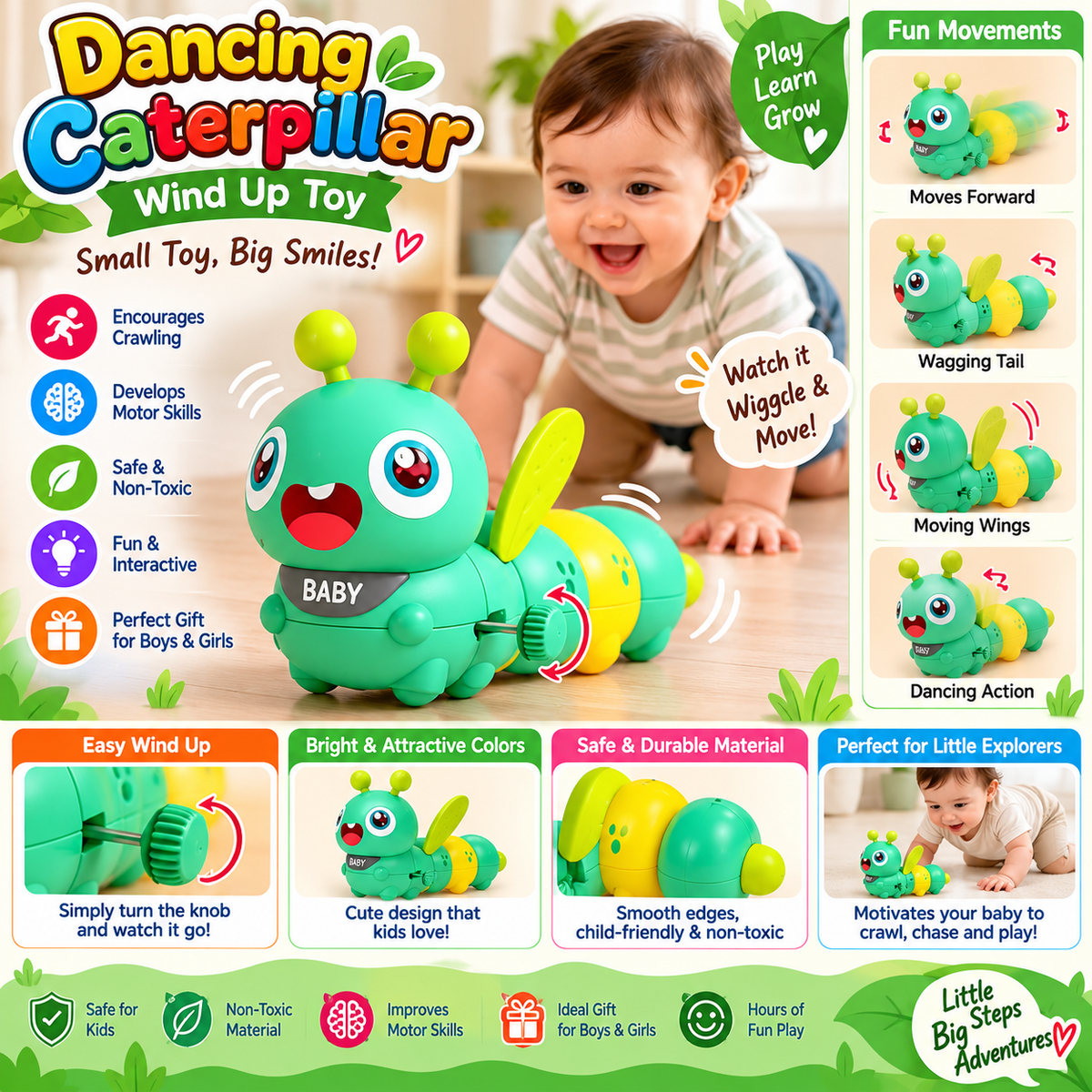 Dancing Caterpillar Wind-Up Toy – Fun, Movement & Learning