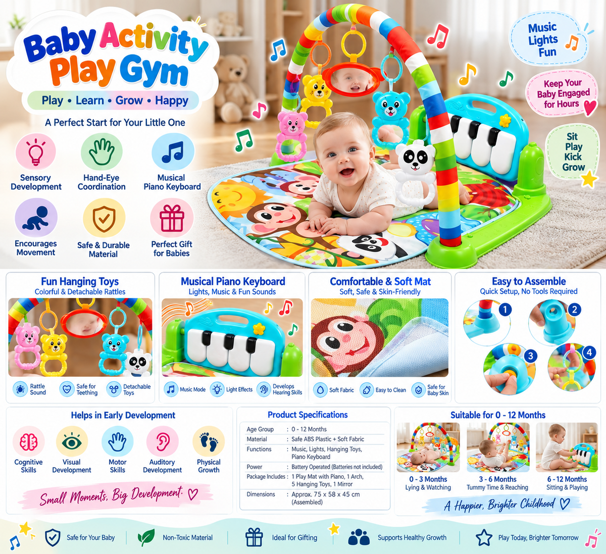 Baby Activity Play Gym – Play, Learn & Grow