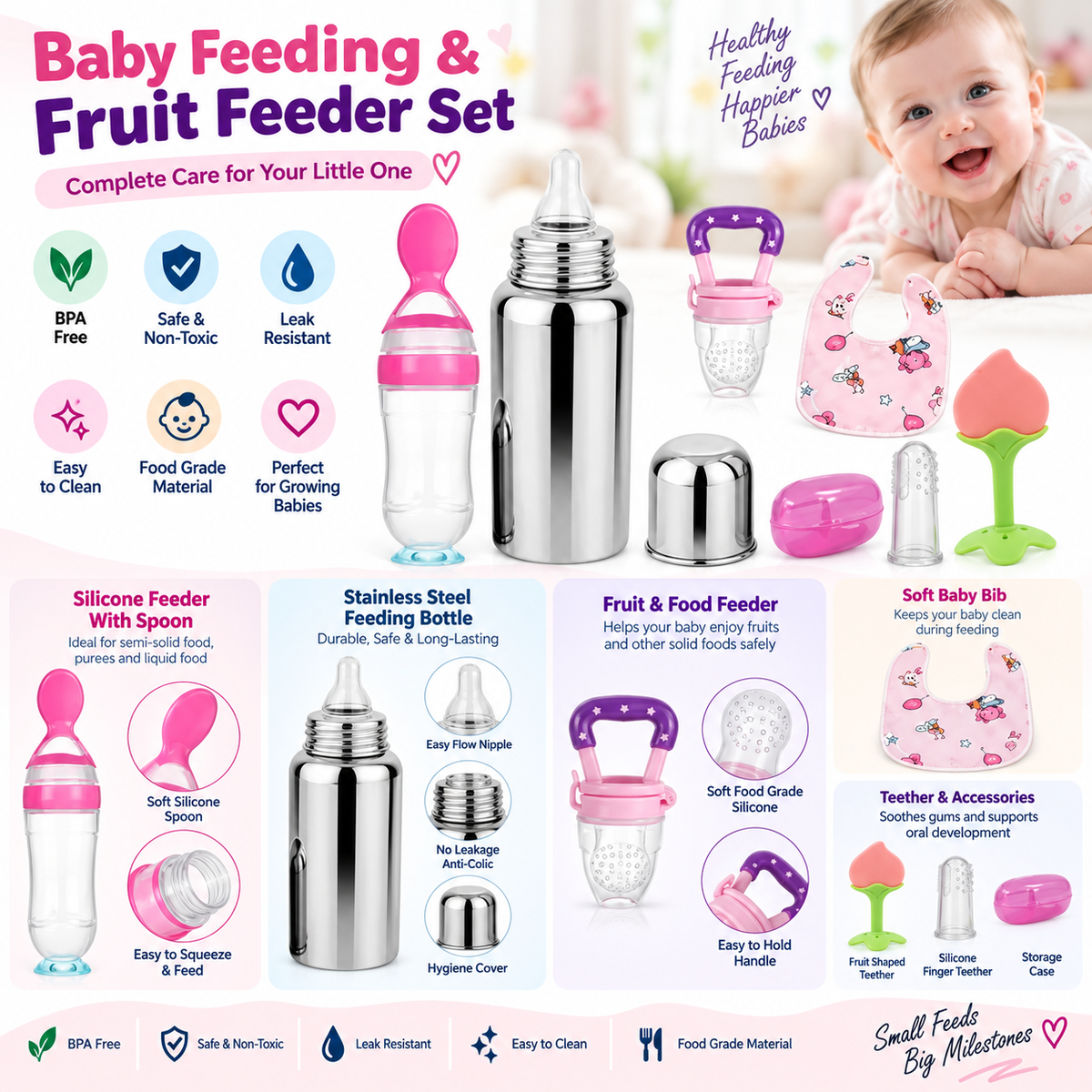 Baby Feeding & Fruit Feeder Set – Complete Care for Your Little One!